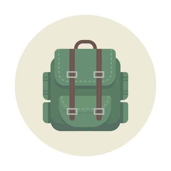 Ícone de acampamento de mochila para viagens ao ar livre — Vetor de Stock