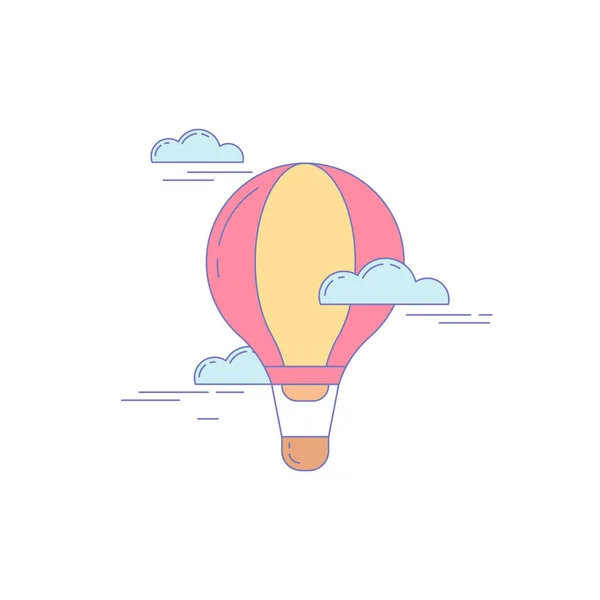 Icono de línea de globo aéreo para aterrizaje Ilustraciones De Stock Sin Royalties Gratis