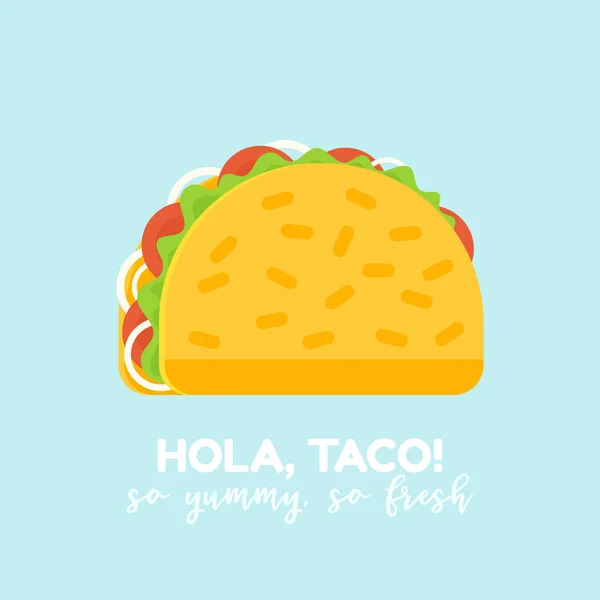 Deliziosa icona o logo messicano del cibo Taco — Vettoriale Stock
