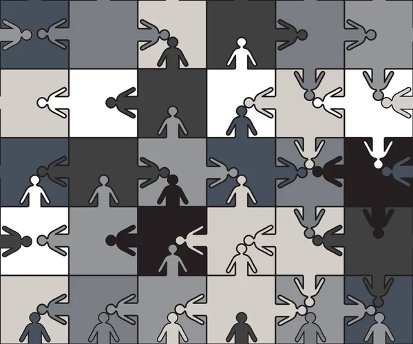 Business Nahtlose Hintergrund Freundschaft Team Menschen Puzzle Illustration Teamwork Der — Stockvektor