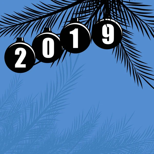 Щасливі 2019 Новий Рік Свято Вектор Фону Новорічне Прикраса — стоковий вектор