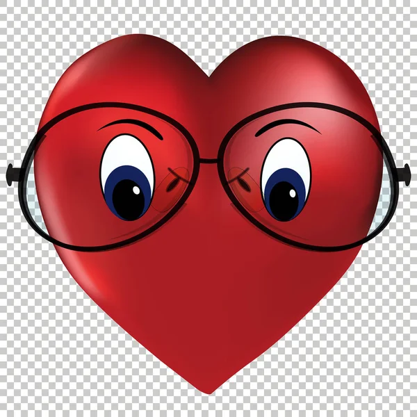 Coeur Amour Portant Des Lunettes Vecteur — Image vectorielle