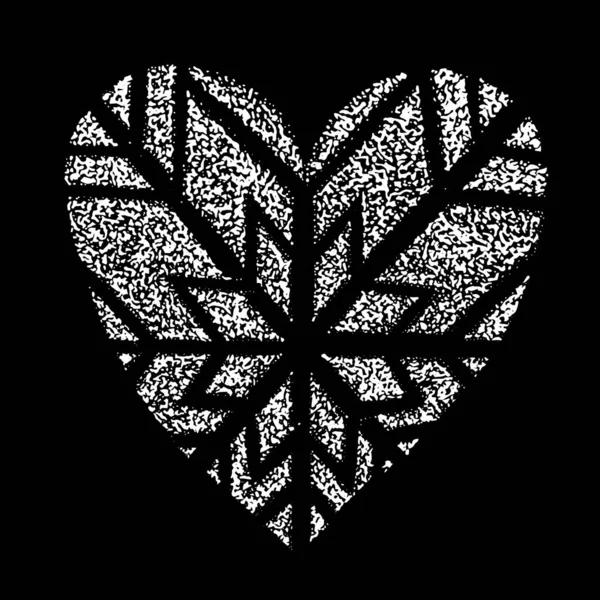 J'aime l'hiver ! Grunge neige logo forme de coeur pour votre conception — Image vectorielle