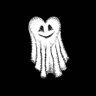 Heart Love Ghost kumaş kaplama beyaz sevgililer günü karakteri kötü kostüm veya garip komik sevimli karakter. Parti Cadılar Bayramı bayramını kutluyor.