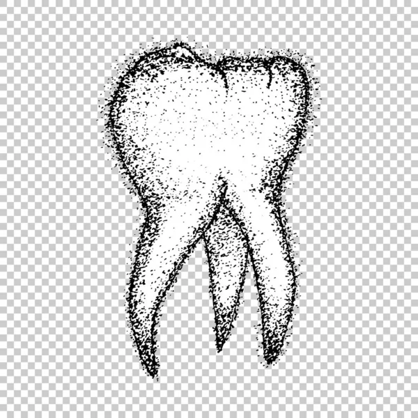 Cartoon tooth vector grunge tattoo — Wektor stockowy