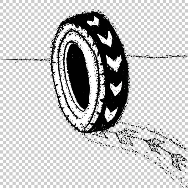 Kolo s předmětem srdce pneumatiky. Love car koncept idea vektor pneumatiky ilustrace. — Stockový vektor