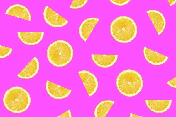 Crimson ��olorful pattern of lemon slices — 스톡 사진