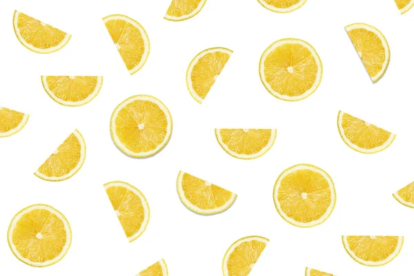 Lemon slices on white backgrounds — Stock Photo, Image