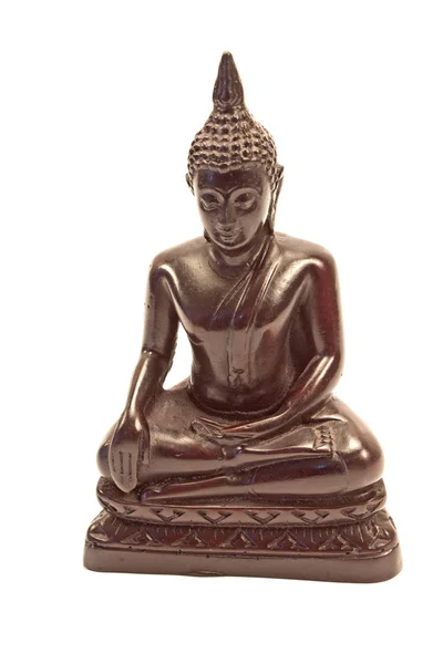 Buddha Black Statue Isolated White — Stock Photo, Image