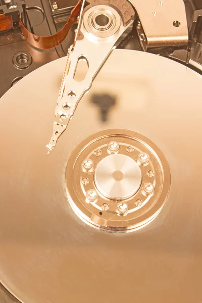 Mécanisme interne du disque dur close up — Photo
