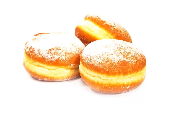 Donuts Berliner isolados sobre fundo branco — Fotografia de Stock