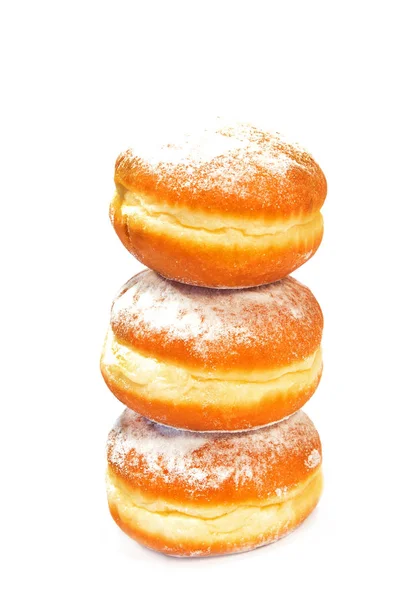 Berliner Donuts isoliert auf weißem Hintergrund — Stockfoto
