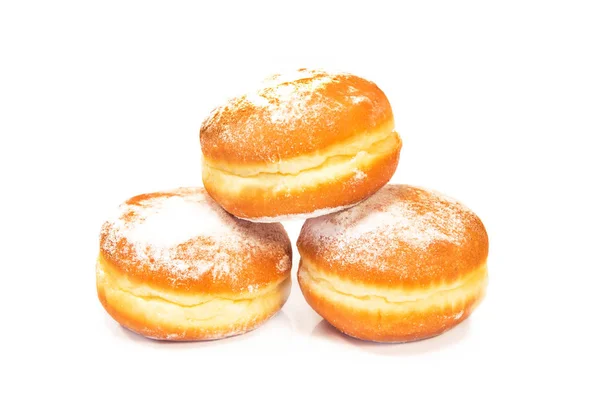 흰 바탕에 따로 떨어져 있는 베를린 도넛 스톡 이미지
