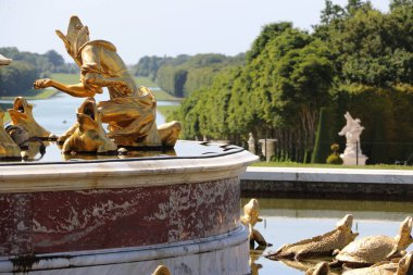 Versailles Sarayı 'ndaki çeşmenin ayrıntıları.