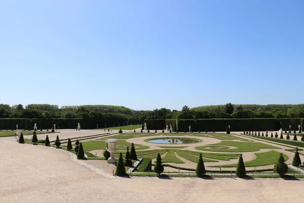 Vista Perspectiva Dos Jardins Palácio Versalhes — Fotografia de Stock