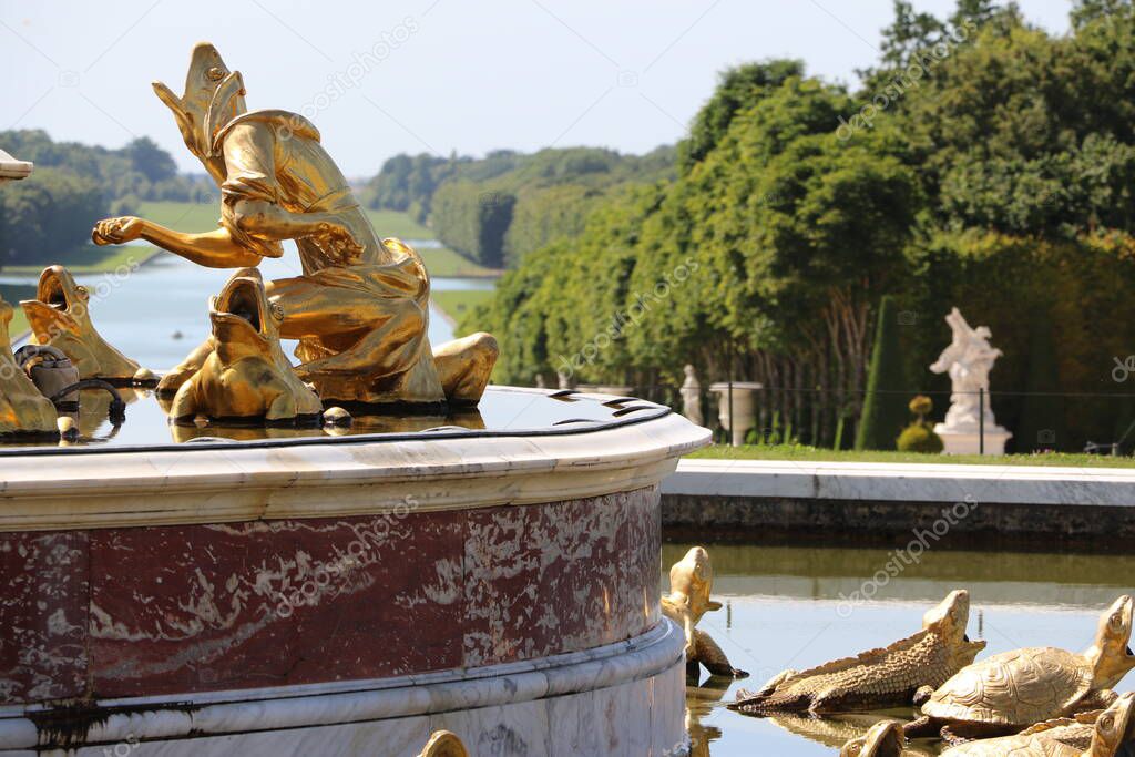 Detail of a fountain in the Palace of Versailles