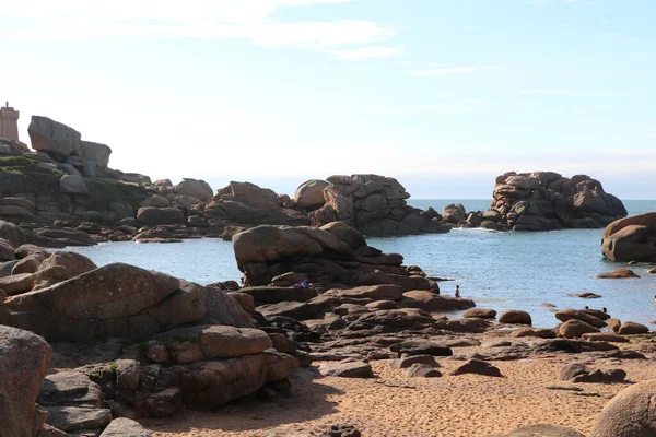 Die Cote Granit Rose Oder Rosa Granitküste Frankreich — Stockfoto