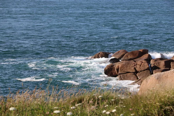 Cote Granit Rózsa Vagy Rózsaszín Gránit Part Franciaország — Stock Fotó