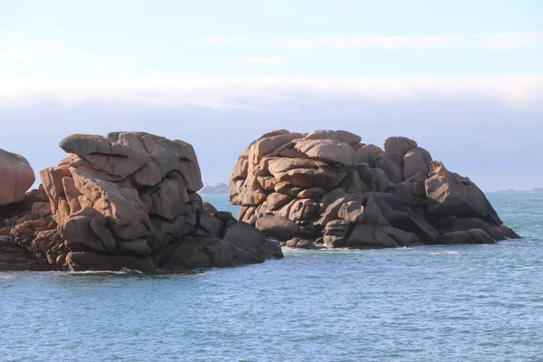 Cote Granit Gülü Pembe Granit Sahili Fransa — Stok fotoğraf