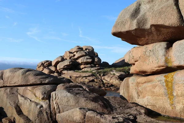 Cote Granit Rózsa Vagy Rózsaszín Gránit Part Franciaország — Stock Fotó