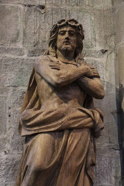 Statue Jésus Christ Dans Église Croisic France — Photo