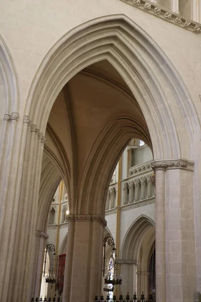 Innvendig Katedralen Byen Quimper Frankrike – stockfoto