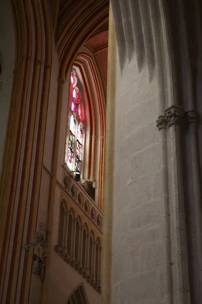 Innvendig Katedralen Byen Quimper Frankrike – stockfoto