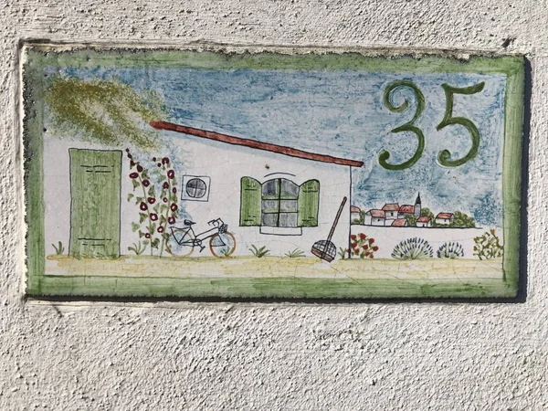 Haus Nummer Auf Der Insel Ile Frankreich — Stockfoto