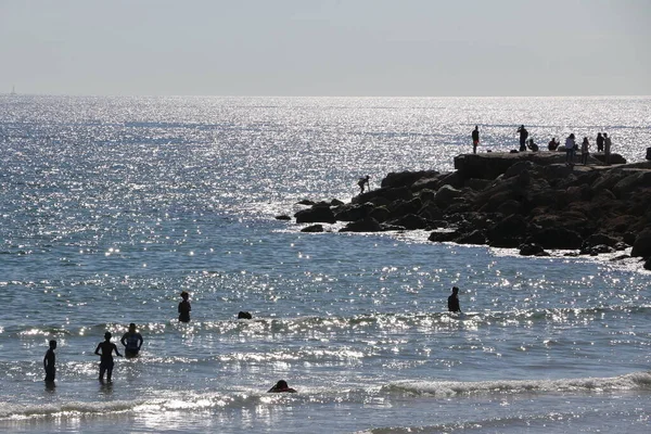 Playa Costa Caparica Portugal — Foto de Stock