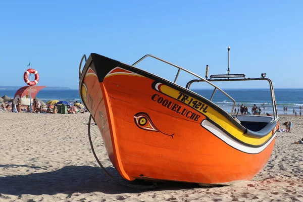 Båt Stranden Costa Caparica Portugal — Stockfoto