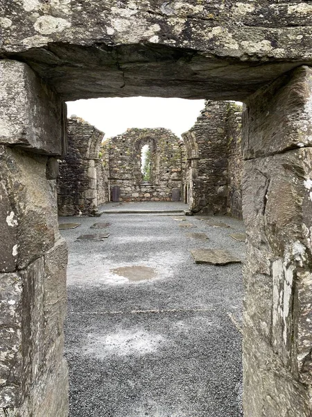 Glendalough manastırı ve ortaçağ mezarlığı.