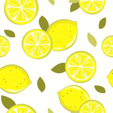 beyaz arka plan üzerinde limon sarı desen seti