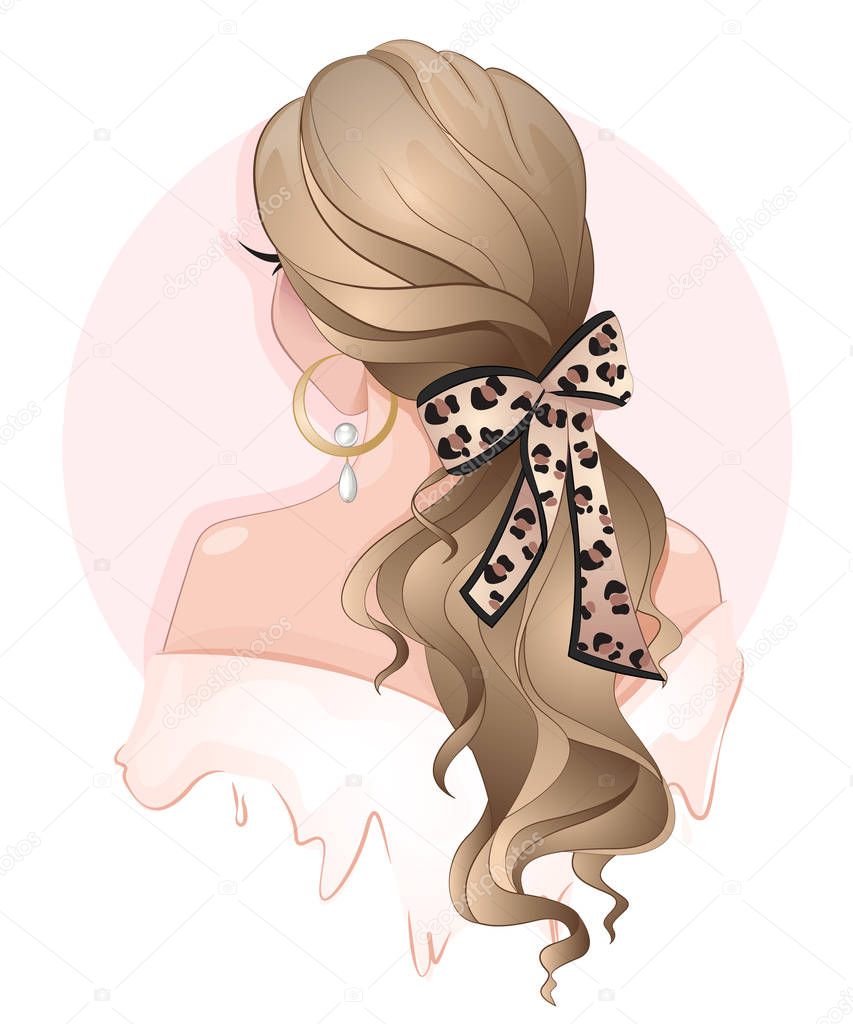girl with leopard bow on her hair