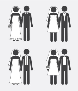 gelin ve damat düğün simgeleri