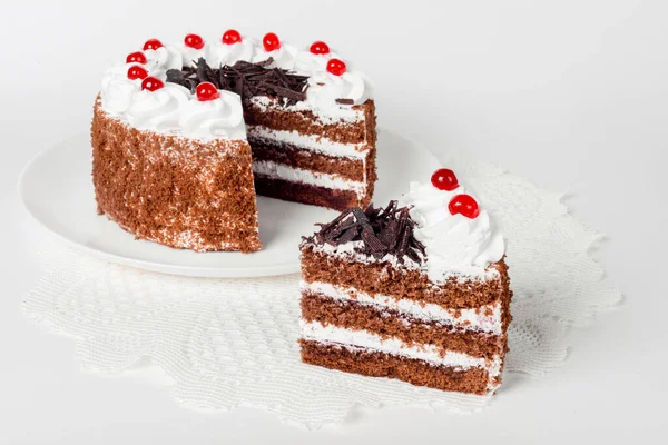 Celebratory Cake White Shot Close White — Stock Photo, Image