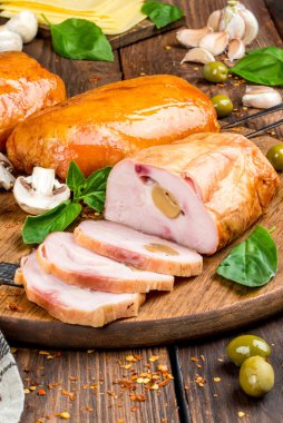 Et tütsülenmiş rulo çekim yakın çekim d cor