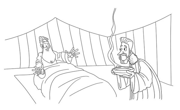 Jacob brings food and deceives his father Isaac