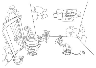 Gardiyan mahkumu serbest bırakır.