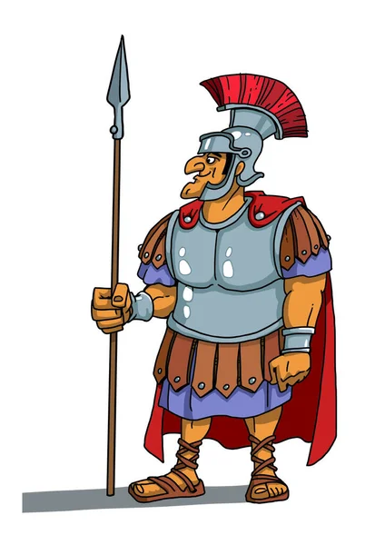 Romeinse Krijger Centurion Staat Met Een Speer — Stockfoto