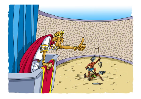 Imperador Decidiu Ter Misericórdia Gladiador — Fotografia de Stock
