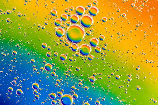 Abstract Background Oil Drops Water Bubbles Space Fantasy Color Gradient — Stock Photo, Image