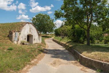 Prellenkirchen Carnuntum şarap mahzeninin ön duvar.