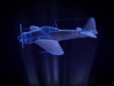 Eskiler 'e ait bir uçağın arka plan 33d' lik mavi röntgeni.