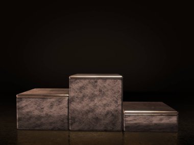 Görüntü için kaldırım, tasarım için platform, boş ürün stand3D oluşturma.