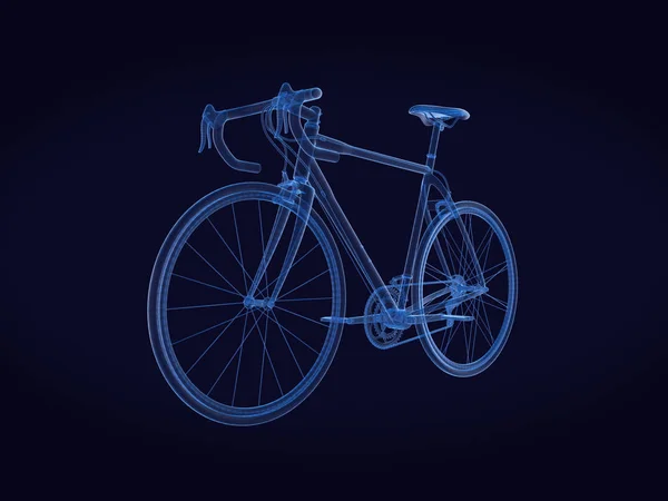 Fahrrad Hologramm Wireframe Stil Rendering — Stockfoto
