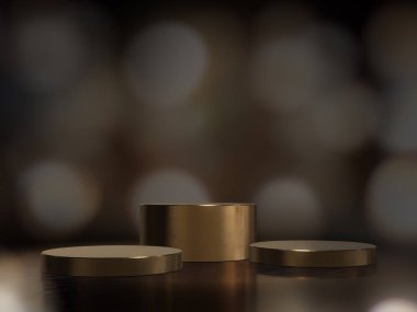 Görüntü için kaldırım, tasarım için platform, Bokeh arkaplan 33d görüntüleme ile boş ürün standı.