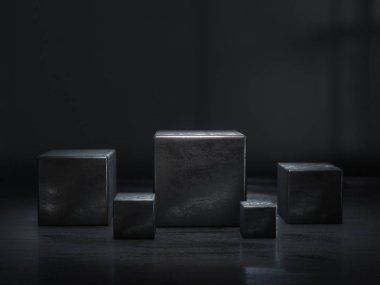 Görüntü için kaldırım, tasarım için platform, boş ürün stand3D oluşturma.