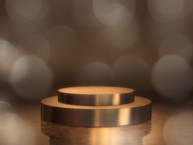 Görüntü için kaldırım, tasarım için platform, Bokeh arkaplan 33d görüntüleme ile boş ürün standı.