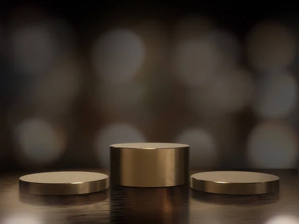 Görüntü için kaldırım, tasarım için platform, Bokeh arkaplan 33d görüntüleme ile boş ürün standı.