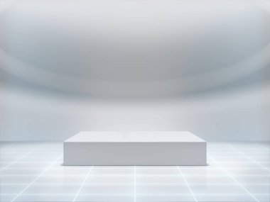 Görüntü için kaldırım, tasarım için platform, arka plan 33d oluşturulmuş boş ürün standı.